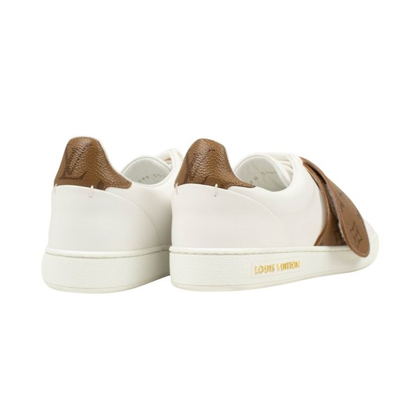 NEW Louis Vuitton White/Light Brown Logo Front Row Sneakers Size 5.5/35.5 - Picture 4 of 8